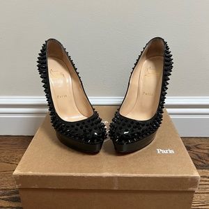 Christian Louboutin Black Patent Alti 160 Spiked Pumps